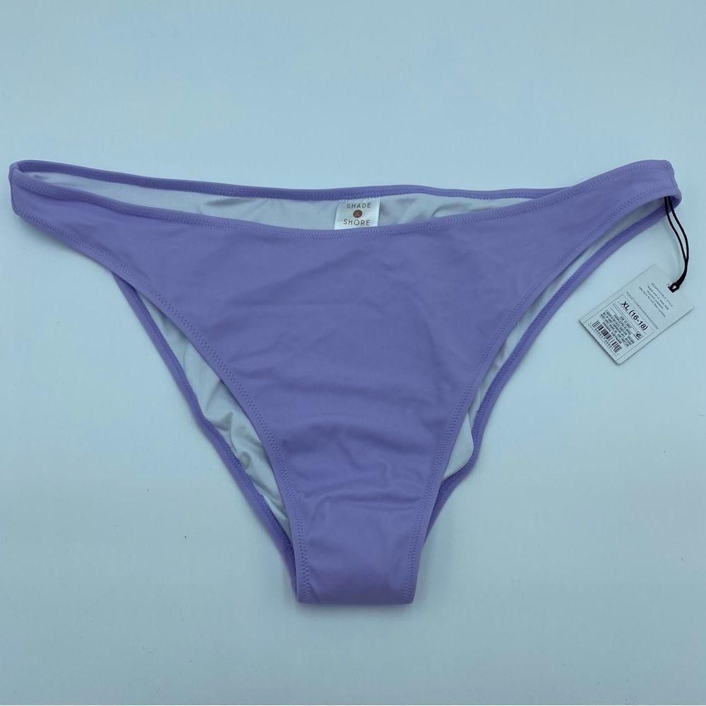 Shade & Shore XL (16-18) Purple High Leg Extra Cheeky Bikini Swim Bottom NWT